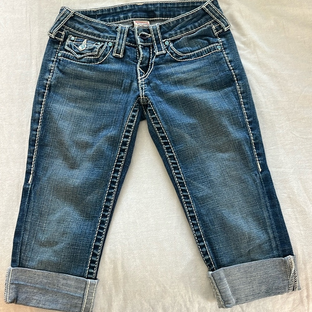 True Religion Blue Capri Jeans Size 24